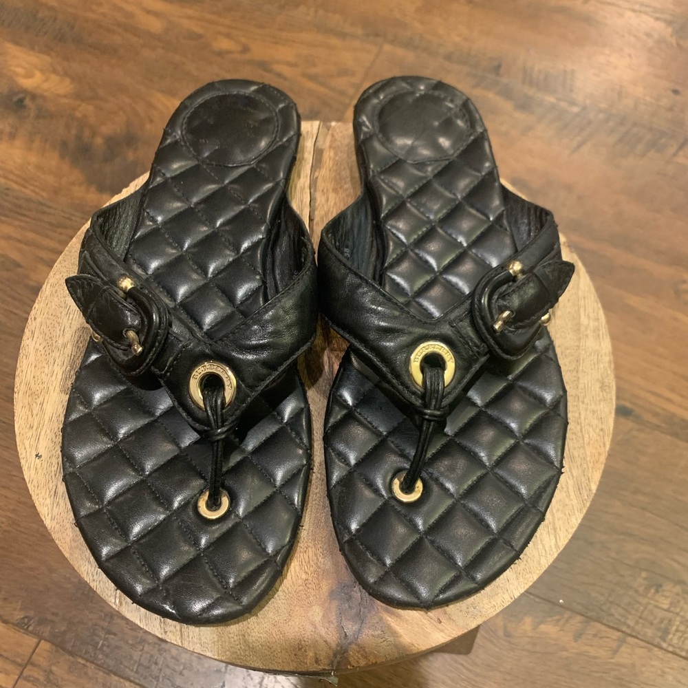 Burberry Black Quilted Sandals / Thong - Picture 1 of 11